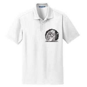 Opossum Playing Guitar Rock And Roll Rock Star Dry Zone Grid Polo