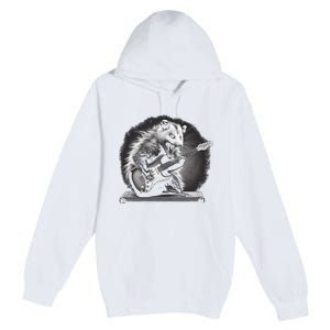 Opossum Playing Guitar Rock And Roll Rock Star Premium Pullover Hoodie