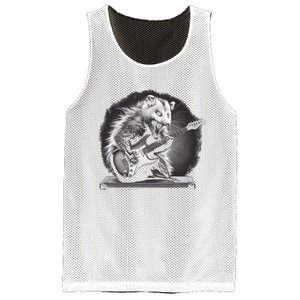 Opossum Playing Guitar Rock And Roll Rock Star Mesh Reversible Basketball Jersey Tank