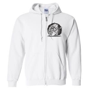 Opossum Playing Guitar Rock And Roll Rock Star Full Zip Hoodie