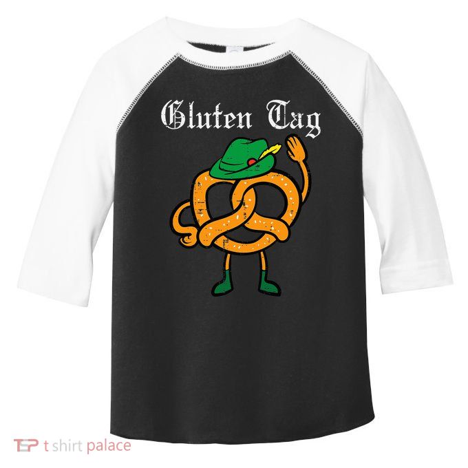 Oktoberfest Pretzel Guten Tag Funny German Toddler Fine Jersey T-Shirt