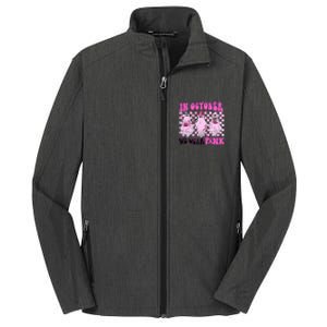 October Pink Ghost Halloween Breast Cancer Awareness Core Soft Shell Jacket