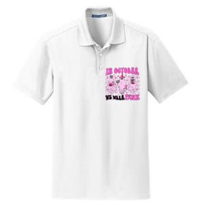 October Pink Ghost Halloween Breast Cancer Awareness Dry Zone Grid Polo