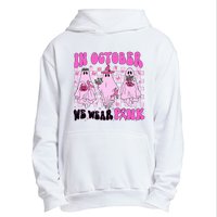 October Pink Ghost Halloween Breast Cancer Awareness Urban Pullover Hoodie