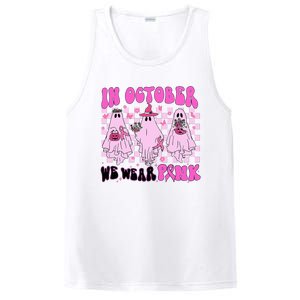 October Pink Ghost Halloween Breast Cancer Awareness PosiCharge Competitor Tank