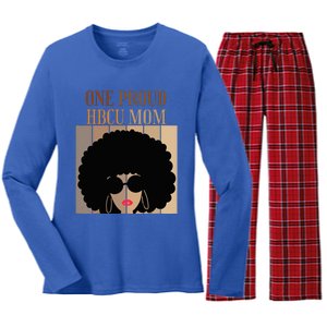 One Proud HBCU Mom Black College And University Black Afro Women's Long Sleeve Flannel Pajama Set 