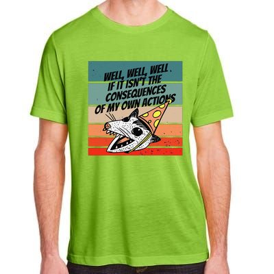 Opossum Party Hat Cartoon Humor Sarcasm Selfreflection Art Adult ChromaSoft Performance T-Shirt