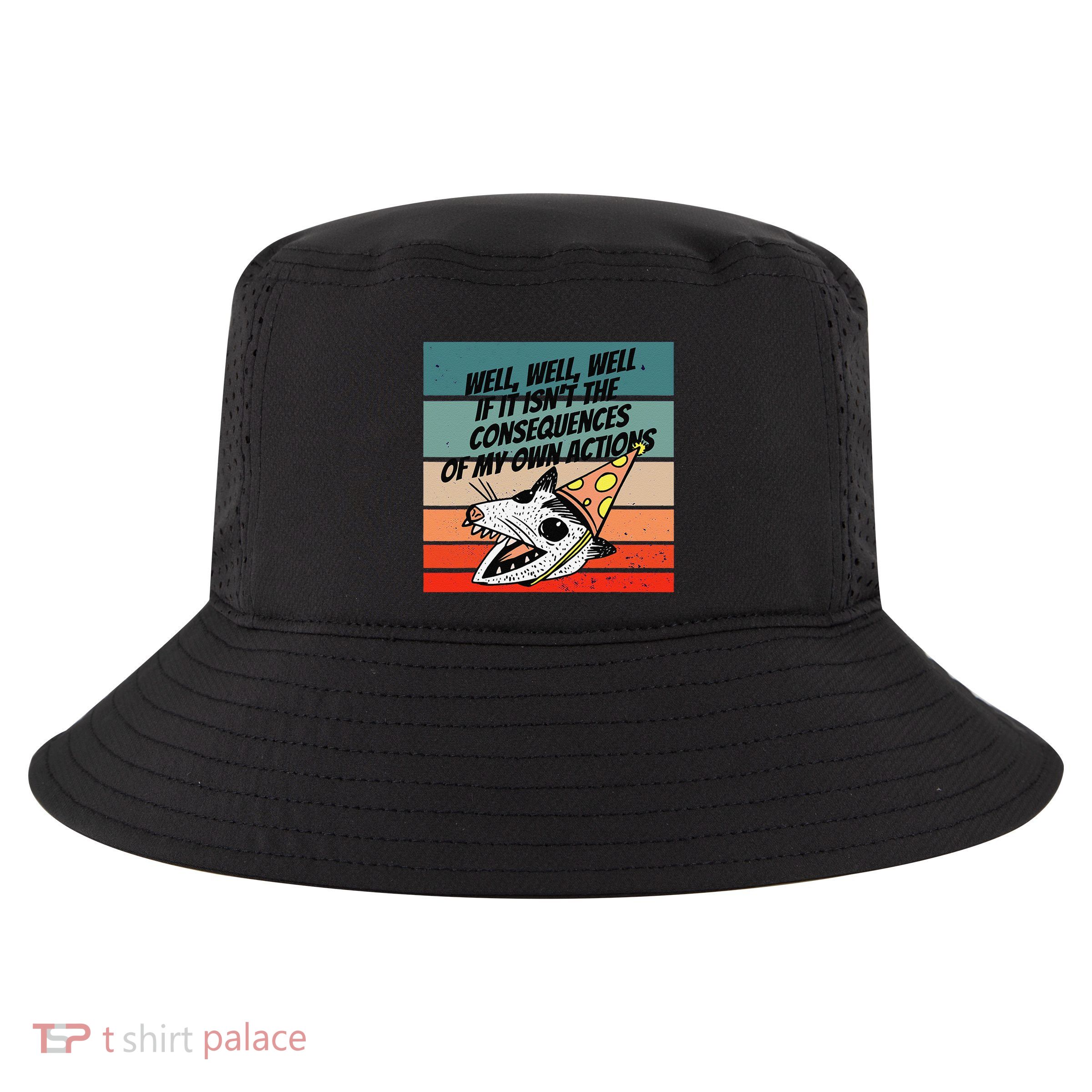 Opossum Party Hat Cartoon Humor Sarcasm Selfreflection Art Cool Comfort Performance Bucket Hat