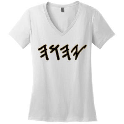 Old Paleo Hebrew Name Of God Yahuah Women's V-Neck T-Shirt