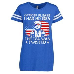 Officer Please I Had No Idea The Tea Twisted Usa Flag Trump Enza Ladies Jersey Football T-Shirt