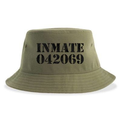 Orange Prisoner Inmate Number Halloween Costume Outfit Sustainable Bucket Hat