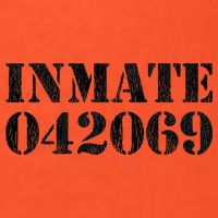 Orange Prisoner Inmate Number Halloween Costume Outfit T-Shirt