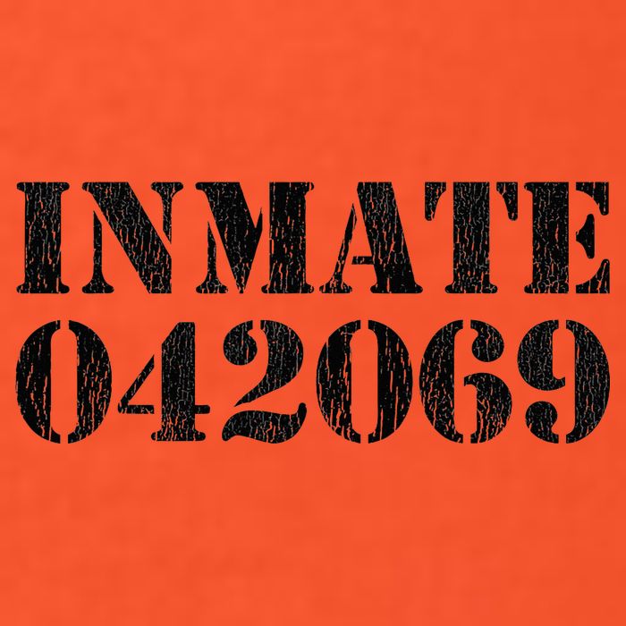 Orange Prisoner Inmate Number Halloween Costume Outfit T-Shirt