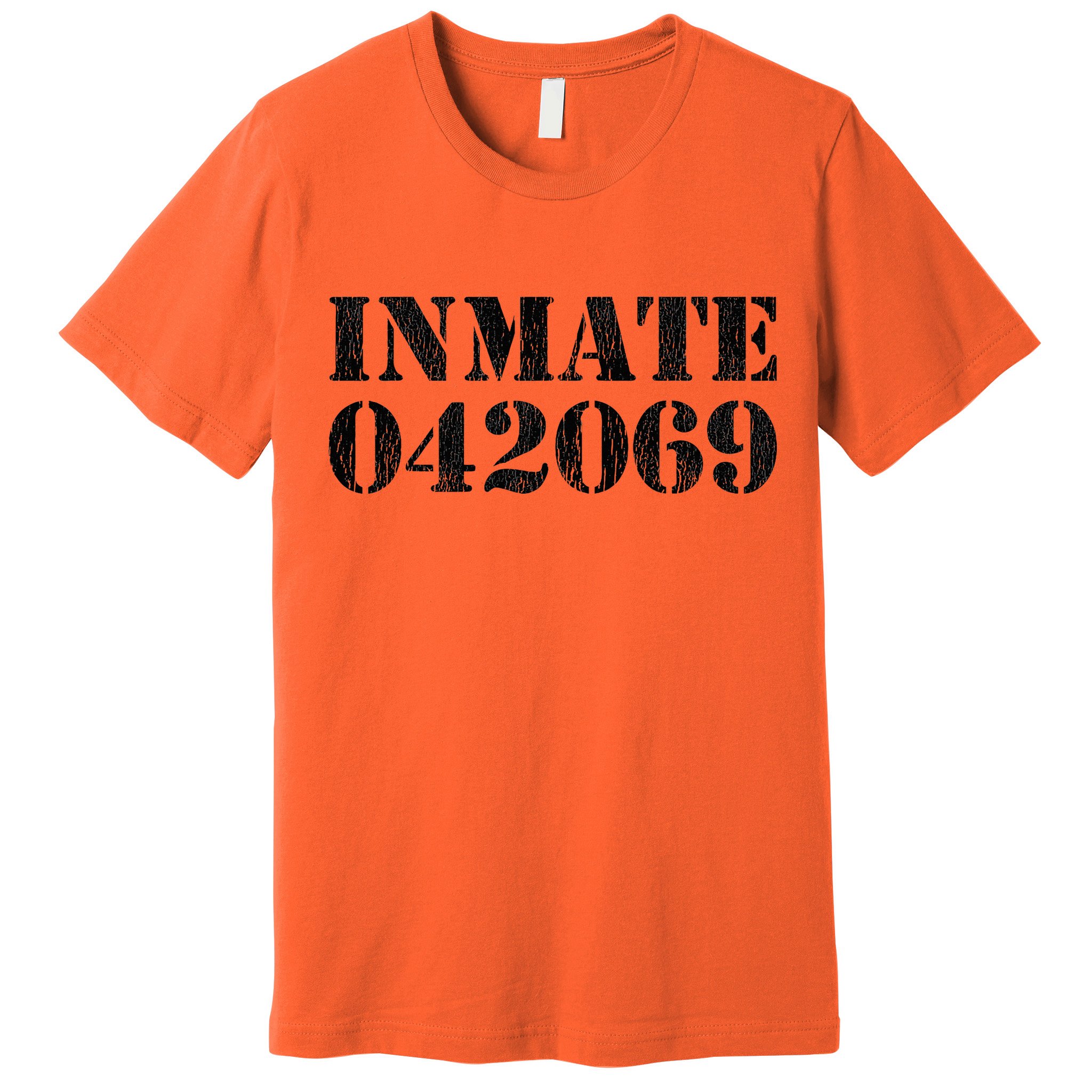 Orange Prisoner Inmate Number Halloween Costume Outfit Premium T-Shirt