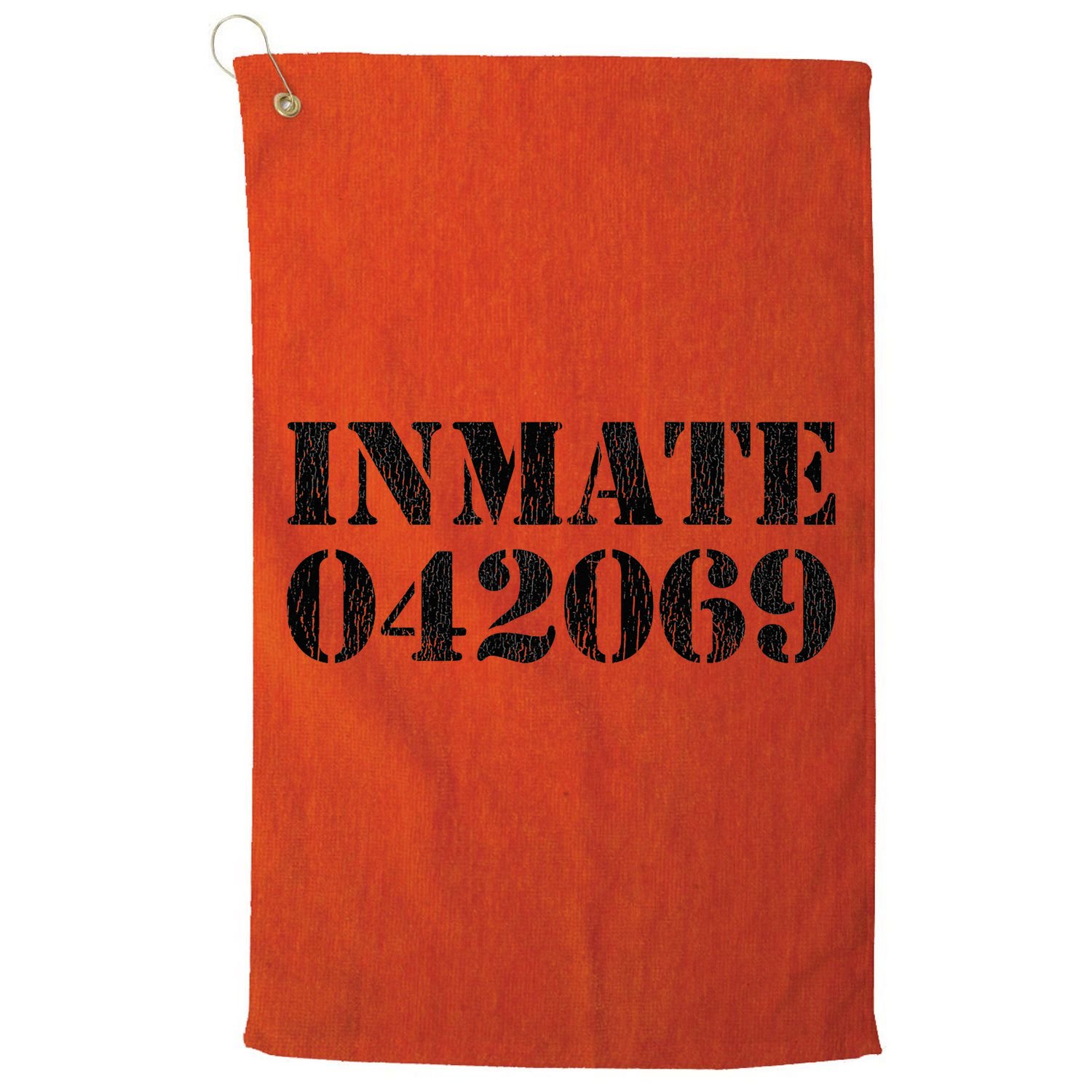 Orange Prisoner Inmate Number Halloween Costume Outfit Golf Towel