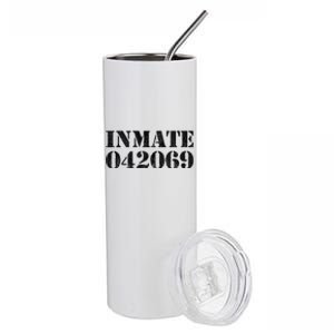 Orange Prisoner Inmate Number Halloween Costume Outfit Stainless Steel Tumbler