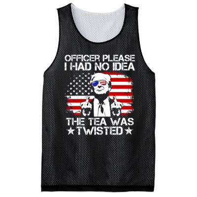 Officer Please I Had No Idea The Tea Twisted Funny Political Saying Mesh Reversible Basketball Jersey Tank