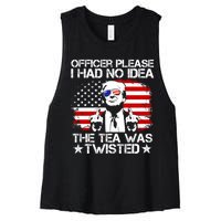 Officer Please I Had No Idea The Tea Twisted Funny Political Saying Women's Racerback Cropped Tank