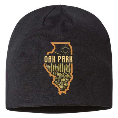 Oak Park Illinois (IL) Prairie Landscape Graphic Sustainable Beanie