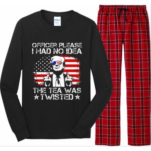 Officer Please I Had No Idea The Tea Twisted Usa Flag Trump Long Sleeve Pajama Set