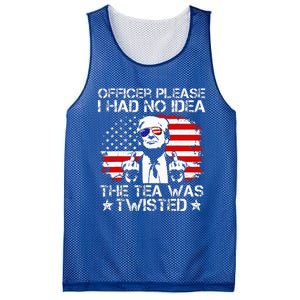 Officer Please I Had No Idea The Tea Twisted Usa Flag Trump Mesh Reversible Basketball Jersey Tank