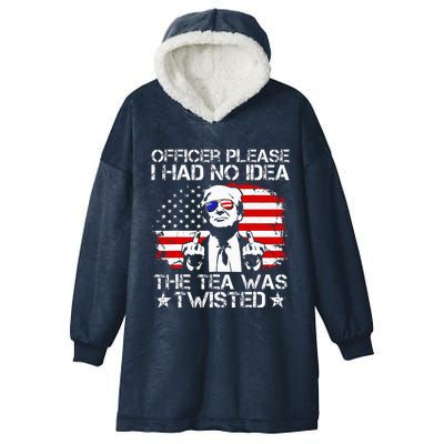 Officer Please I Had No Idea The Tea Twisted Usa Flag Trump Hooded Wearable Blanket