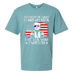 Officer Please I Had No Idea The Tea Twisted Usa Flag Trump Sueded Cloud Jersey T-Shirt