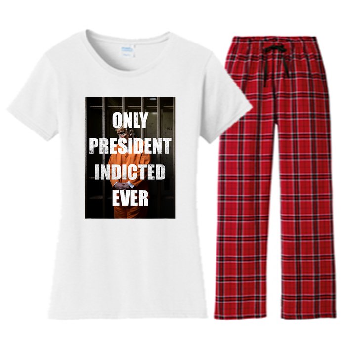 Only President Indicted Ever Women's Flannel Pajama Set