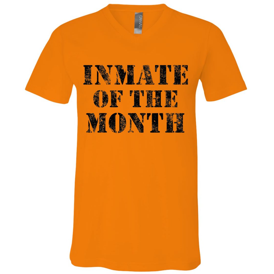 Orange Prison Jail Inmate Prisoner Funny Halloween Costume V-Neck T-Shirt