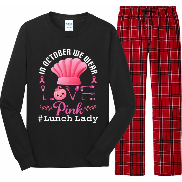 October Pink Lunch Lady Halloween Long Sleeve Pajama Set