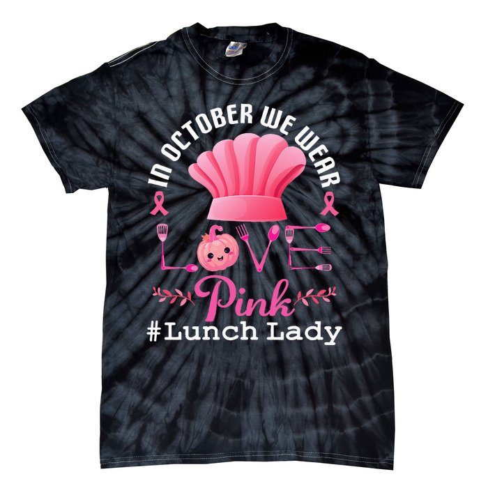 October Pink Lunch Lady Halloween Tie-Dye T-Shirt