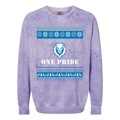 One Pride Lions Head Ugly Christmas Funny Gift Colorblast Crewneck Sweatshirt