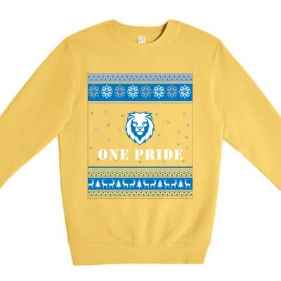 One Pride Lions Head Ugly Christmas Funny Gift Premium Crewneck Sweatshirt