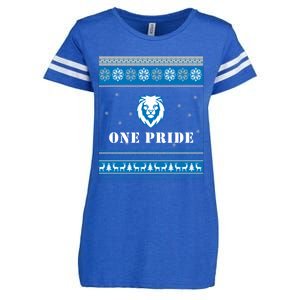 One Pride Lions Head Ugly Christmas Funny Gift Enza Ladies Jersey Football T-Shirt