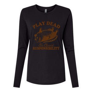 Opossum Possum Lover Play Dead To Avoid Responsibility Womens Cotton Relaxed Long Sleeve T-Shirt