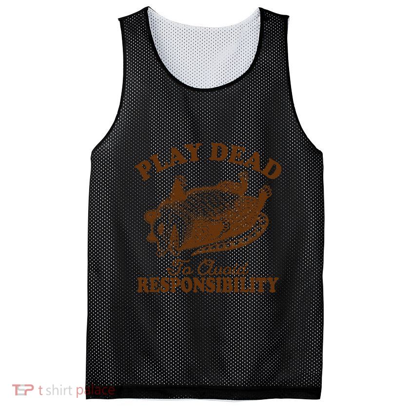 Opossum Possum Lover Play Dead To Avoid Responsibility Mesh Reversible Basketball Jersey Tank