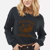 Opossum Possum Lover Play Dead To Avoid Responsibility Cropped Pullover Crew
