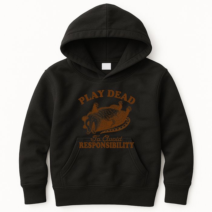Opossum Possum Lover Play Dead To Avoid Responsibility Kids Hoodie