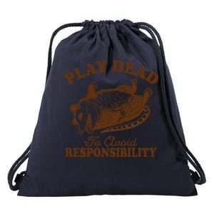 Opossum Possum Lover Play Dead To Avoid Responsibility Drawstring Bag