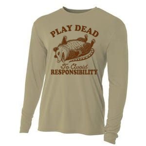 Opossum Possum Lover Play Dead To Avoid Responsibility Cooling Performance Long Sleeve Crew