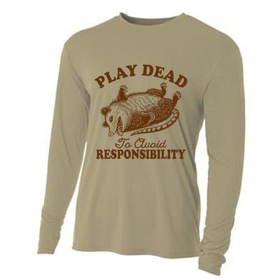 Opossum Possum Lover Play Dead To Avoid Responsibility Cooling Performance Long Sleeve Crew