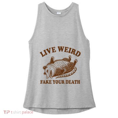 Opossum Possum Lover Live Weird Fake Your Death Ladies PosiCharge Tri-Blend Wicking Tank