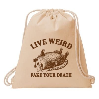 Opossum Possum Lover Live Weird Fake Your Death Drawstring Bag