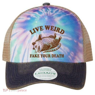 Opossum Possum Lover Live Weird Fake Your Death Legacy Tie Dye Trucker Hat