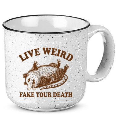 Opossum Possum Lover Live Weird Fake Your Death 15oz Campfire Ceramic Mug