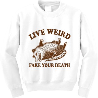 Opossum Possum Lover Live Weird Fake Your Death Kids Sweatshirt