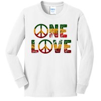 One Pride Love Rastafarian Hippie Jamaica Roots Rasta Reggae Kids Long Sleeve Shirt