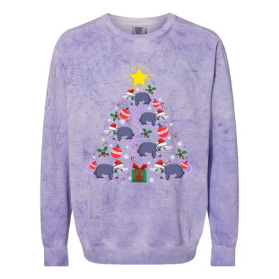 Opossum Possum Lover Christmas Tree Costume Xmas Gift Colorblast Crewneck Sweatshirt