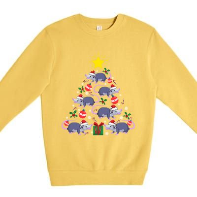 Opossum Possum Lover Christmas Tree Costume Xmas Gift Premium Crewneck Sweatshirt