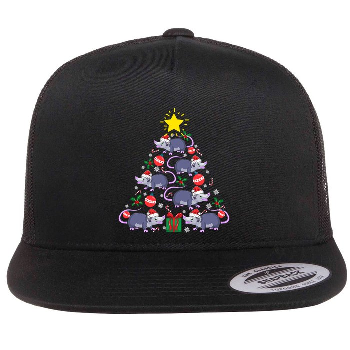 Opossum Possum Lover Christmas Tree Costume Xmas Gift Flatbill Hat